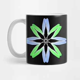 Feather Flower light blue and green Mug